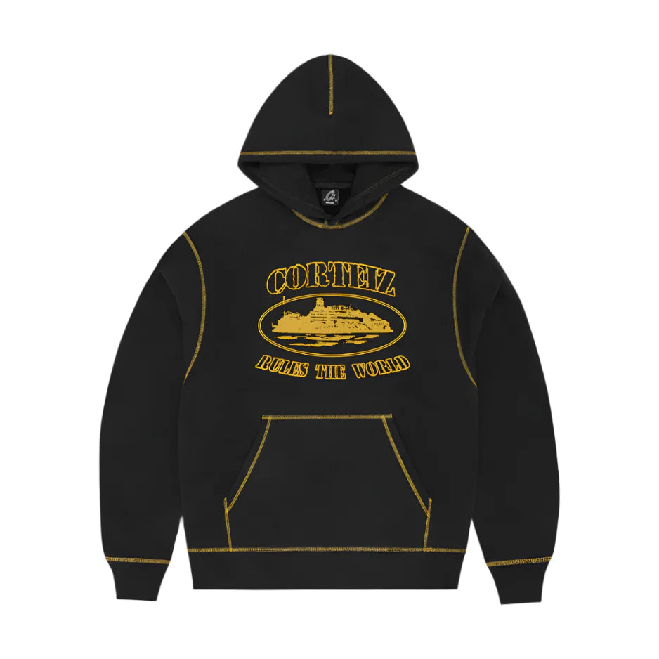 Corteiz Alcatraz Contrast Hoodie ''Black Yellow''