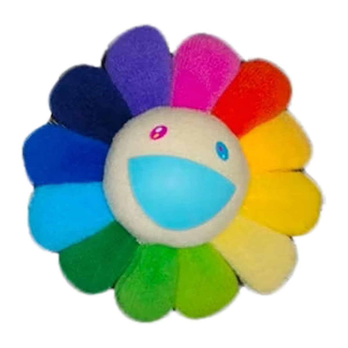 Takashi Murakami Flower Plush Pin Rainbow "White"