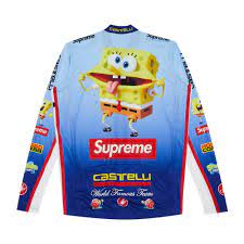 Supreme Spongebob SquarePants x Castelli LS Cycling Jersy Blue