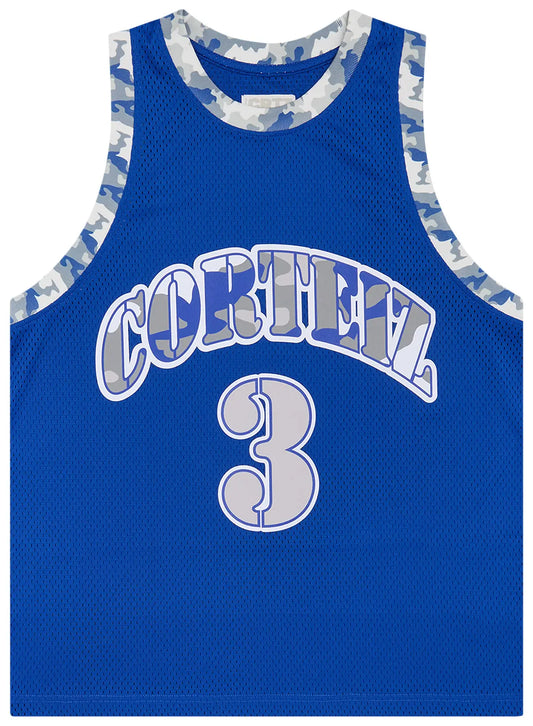 Corteiz Stencil Camo Bball Jersey 'Royal Blue'