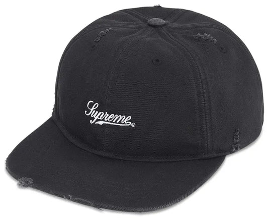 Supreme Distressed Script 6-Panel 'Black'