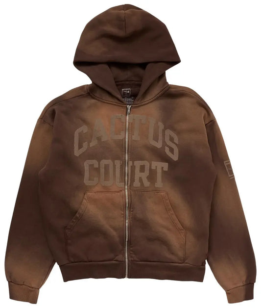 Cactus Jack by Travis Scott x Nike Cactus Court Varsity Zip Hoodie 'Brown'