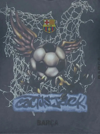 CJ X FCB WASHED SPRAY LOGO TEE