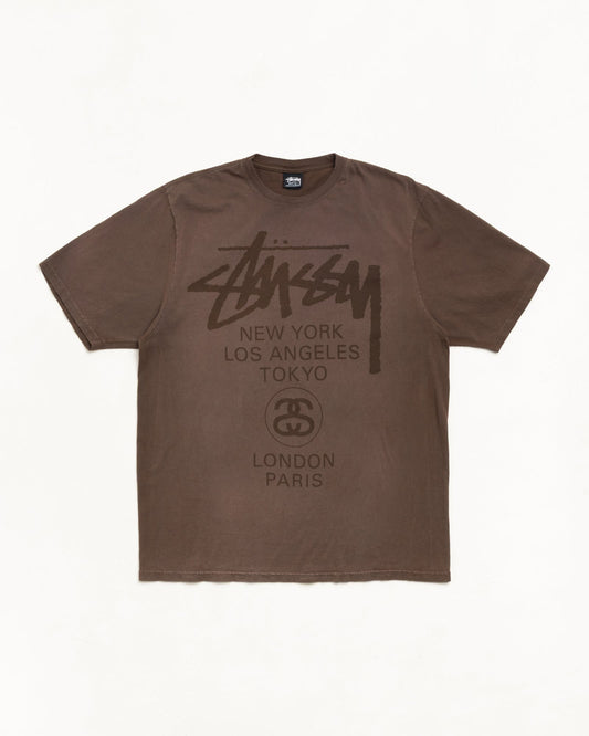 Stüssy World Tour Tee "Faded Brown"
