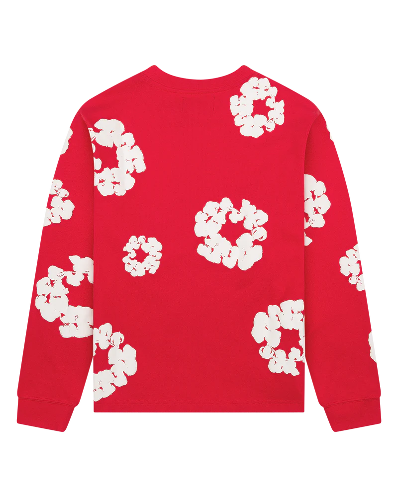 Cotton Wreath Long Sleeve Red