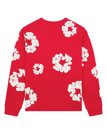 Cotton Wreath Long Sleeve Red
