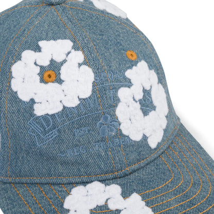 Demin Tears Denim Cotton Wreath Cap Light Wash