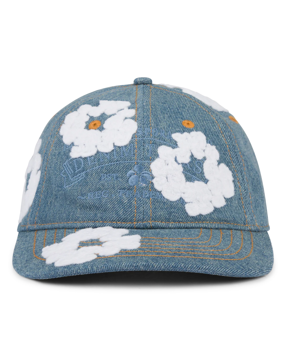 Demin Tears Denim Cotton Wreath Cap Light Wash