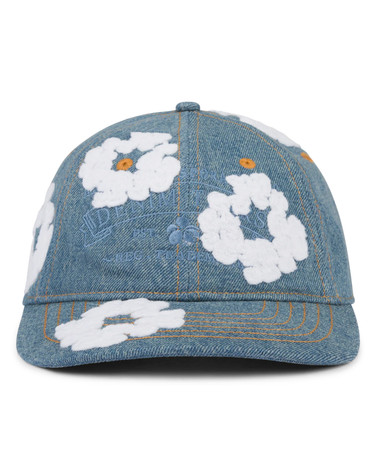 Demin Tears Denim Cotton Wreath Cap Light Wash