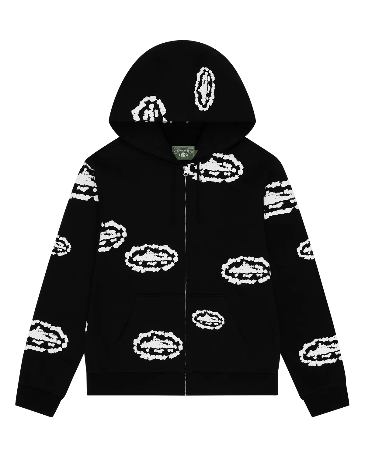 Corteiz x Denim Tears Island Wreath Zip Hoodie Black