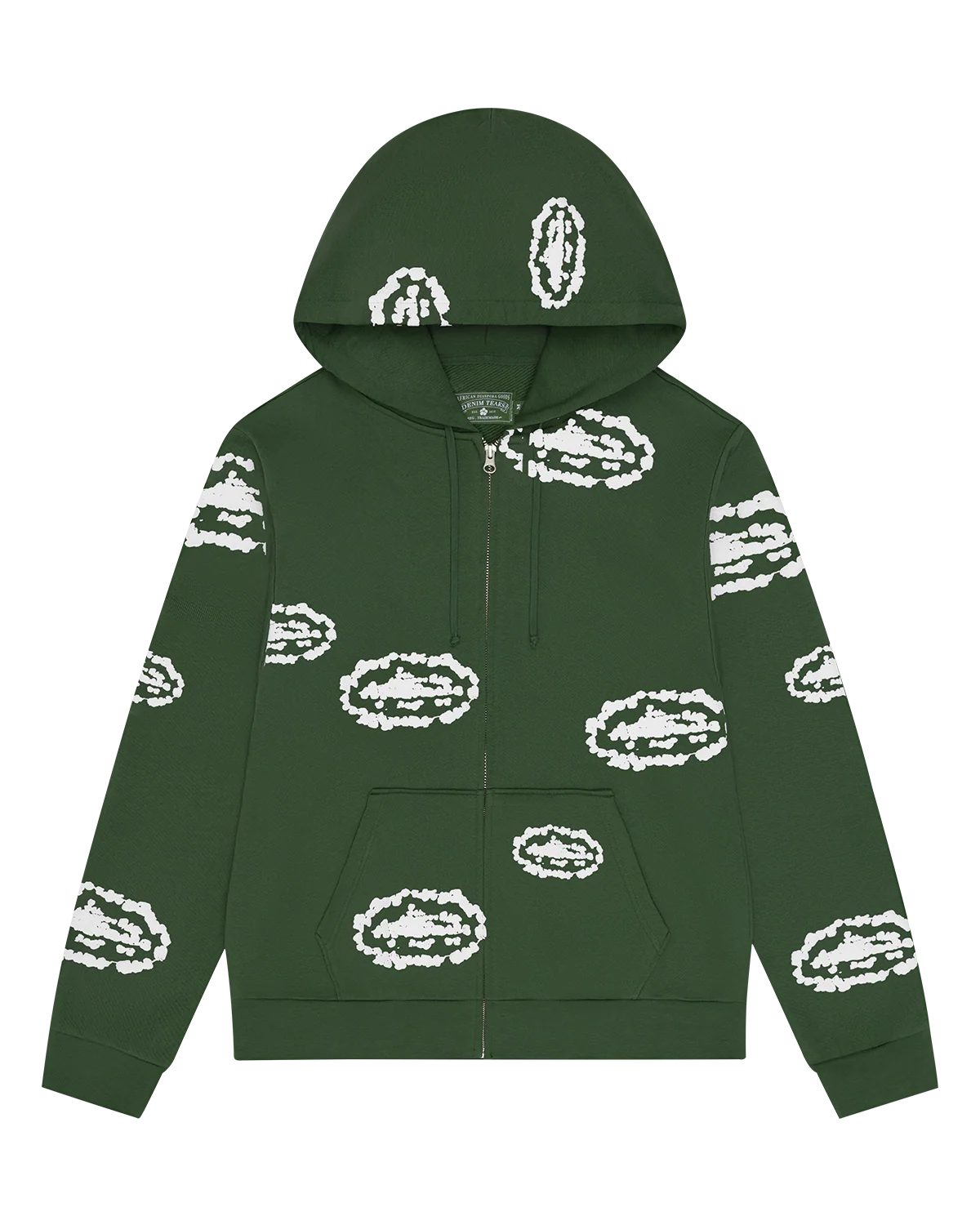 Corteiz x Denim Tears Island Wreath Zip Hoodie Green