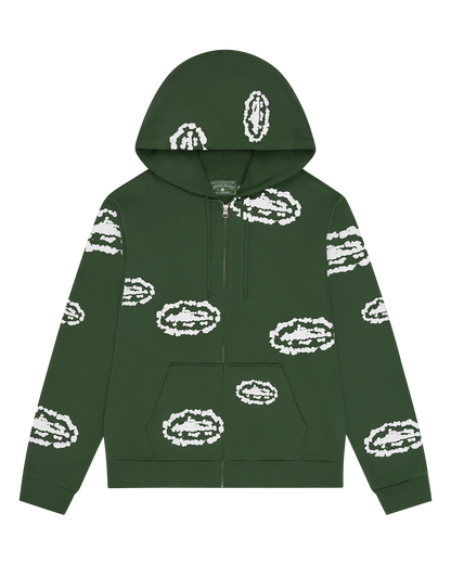Corteiz x Denim Tears Island Wreath Zip Hoodie Green