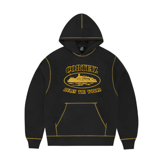 Corteiz Alcatraz Contrast Hoodie ''Black Yellow''