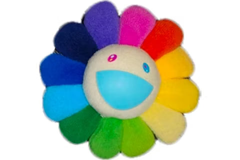 Takashi Murakami Flower Plush Pin Rainbow "White"