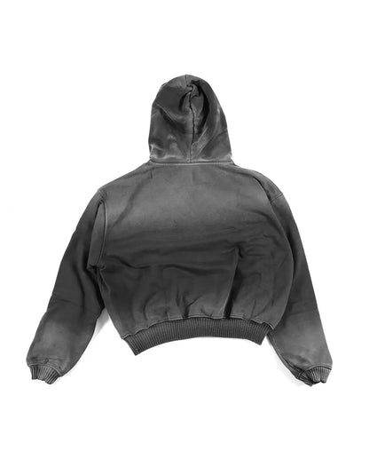 QUITEOFTEN Black Faded Logo Hoodie